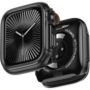 ULTIMAL Metal Case Compatible with Apple Watch Series 11/10 46mm with Back Cover, Military Grade Shockproof Protective Case, Rugged Cover for iWatch 46mm (Black)