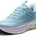 Women's Slip On Walking Shoes Running Comfortable Tennis Breathable Non Slip Athletic Gym Workout Cross Training Fashion Sneakers (8.5, Light Blue)