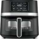 Cuisinart Air Fryer, 4.5-Quart Basket Fryer with 4 Cooking Functions to Air Fry, Roast, Bake, and Keep Warm, 4 Airfryer Presets, Dishwasher-Safe Parts, AIR-160NAS, Stainless Steel & Black, 4.5 Qt. Window