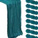 8 Pack Teal Cheesecloth Table Runner 10Ft Gauze Cheese Cloth Table Runner 120 Inch Boho Sheer Rustic Fabric for Holiday Decor Bridal Baby Shower Wedding Home Decoration