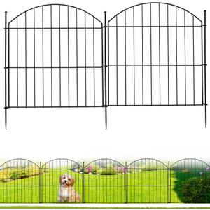Decorative Garden Fence 24in (H) x20ft (L), 10 Pack No Dig Fence Animal Barrier for Dog, Arched Flower Bed Edging, Wire Border Panel Fencing for Yard Patio Outdoor Decor