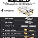 Chafing Dishes for Buffet, 8 Qt High Grade Chafing Dish Buffet Set, Rolled-Edge Design Food Warmers for Parties, Buffet, Wedding, Birthday, Camping 4 Pack 7 Pans [Half Gold]