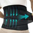 Back Brace for Men and Women Lower Back, Lumbar Support Belt Relieve Lower Back Pain with 8 Reinforce Bones, Scoliosis, Sciatica, Herniated Disc, Back Brace for Lifting at Work&Workout Sports 03 Black L