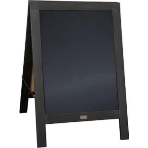 A Frame Chalkboard by HBCY Creations: 20x30 Solid Wood A-Frame Sign Black Double-Sided Magnetic Board, Chalkboard Menu Board, for Restaurants, Cafs, Weddings - Heavy Duty Hinges