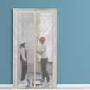 2 Pack 48" x 84" Zippered Plastic Door Cover  Heavy-Duty Plastic Sheet for Easy Room Separation, Fast Setup and Removal (Translucent)