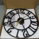 Large Wall Clock for Living Room Decor - 40cm/ 16 Inches Silent Non-Ticking Metal Wall Clocks Battery Operated, Vintage Decorative Modern Wall Clock for Bedroom, Office, Farmhouse Decor (Black - Arabic Numerals)