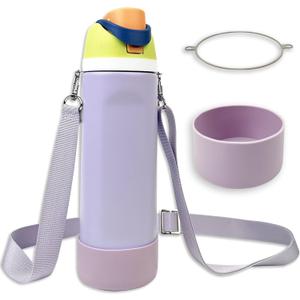 Silicone Boot Set for Owala Water Bottle 24 oz, 32 oz, 40 oz - Includes Non-Slip Sleeve, Shoulder Strap & Handle Strap, Perfect Owala Accessories, Fits Owala Tumbler, Owala FreeSip, Candy Coated