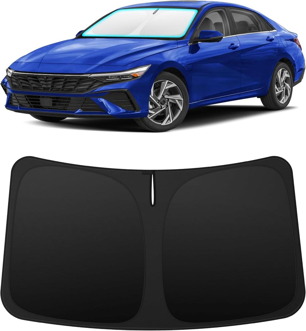 INSAUTO Custom Fit Windshield Sun Shade for Hyundai Elantra 2021-2026 | Foldable Front Window Sunshade Car Accessories, UV & Heat Reflector, Keeps Interior Cool, Includes Storage Bag