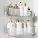 Nieifi Adhesive Wall Shelf, Shower Shelves, Shower Organizer for Bathroom Organization (A-Clear, 2 pieces)