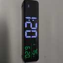 Digital Clock Large Display, Alarm Clock for Living Room Office Bedroom Decor, LED Corded Electric, Date Temp Display Wall Clock, Automatic Brightness Dimmer Smart Cool Modern Desk Accessories Black