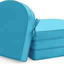 Outdoor Chair Cushions Set of 4: Waterproof & Fade Resistant Patio Furniture Cushions - 18.5 x 16 x 2 Inch Non Slip Round Corner Seat Cushion Pads with Removable Cover for Garden Yard Lawn, Teal