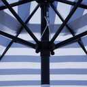 Blissun 7.5 ft Patio Umbrella, Yard Umbrella, Outdoor Market Umbrella with Push Button Tilt Crank (Blue&White)