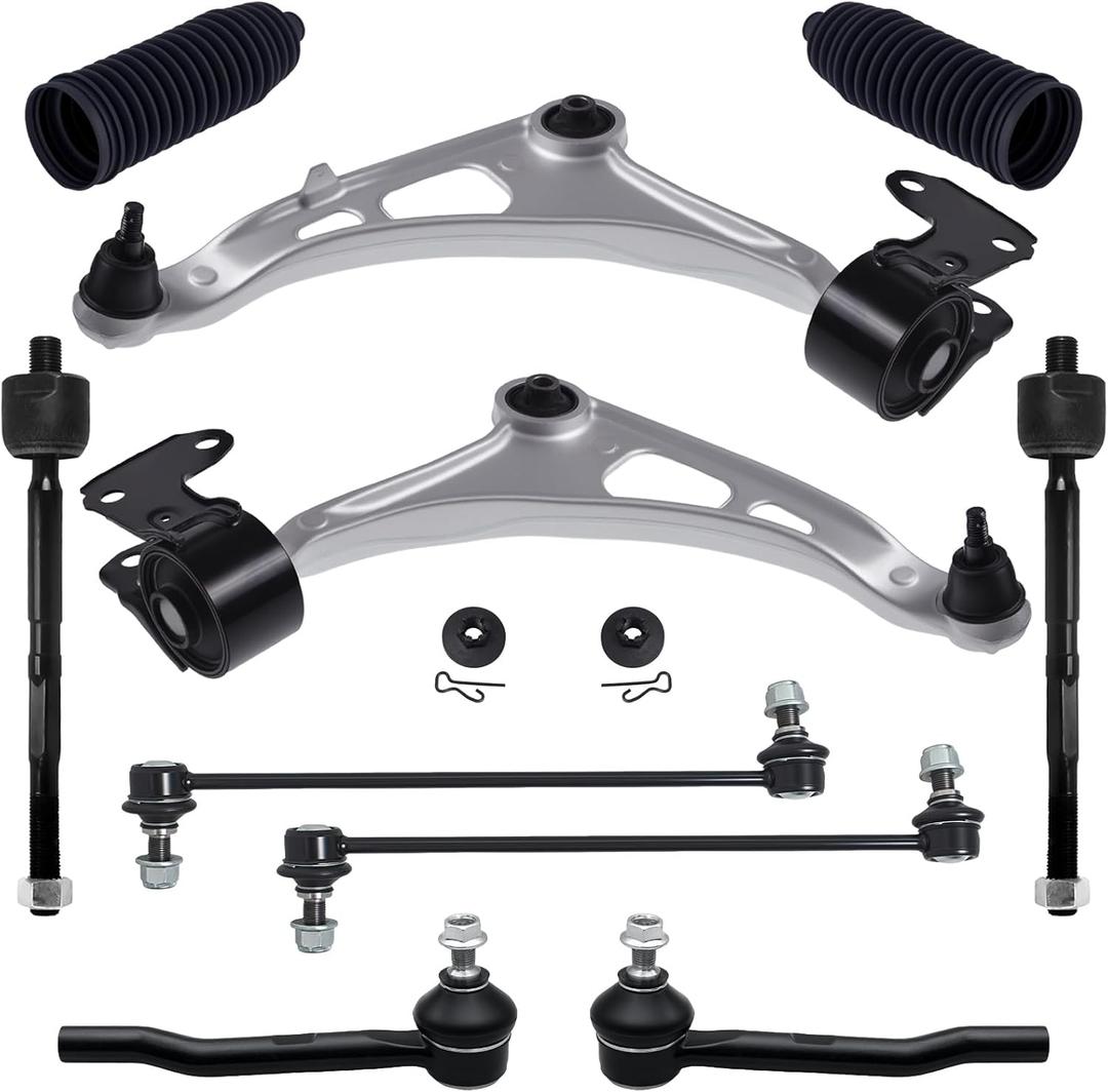 TUCAREST 10Pcs Suspension Kit Fit For 19-25 Ho-nda Passport, 16-22 Pilot, 17-25 Ridgeline, 14-20 Ac-ura MDX, Front Lower Control Arm + Outer Inner Tie Rod + Sway Bar [# K623548 K750834 EV801435]