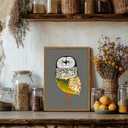 Funny Owl Wall Art, Whimsical Bird Wall Decor Painting Cute Animal Poster Canvas Print Picture for Farmhouse Living Room Bedroom 16x24 inch Wood Framed