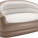 Twin Size Air Mattress Inflatable SofaDouble Inflatable Chair for Adults-Flodable Blow Up Couch Lounger-Portable Air Sofa for Indoor Living/Outdoor ActivitiesLight Brown