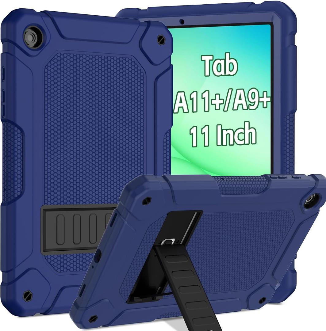 BMOUO Case for Samsung Galaxy Tab A11+ Plus 11" 2026/A9+ Plus Case 11 Inch 2023 (SM-X210/X216/X218), Heavy Duty Shockproof Protective Samsung Galaxy Tab A11 Plus/A9 Plus Tablet Case, Navy Blue