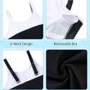 Kids4ever Girls Swimsuits Two Piece Color Block Teen Bathing Suits with Adjustable Straps Bikini Sets Size 9-16Y (9-10 Years, Black)