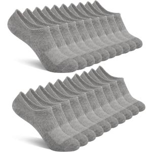 Comfoex 10 Pairs No Show Boys Socks Cotton Mesh Non Slip Low Cut Invisible Athletic Socks For Kids 4-10 Years