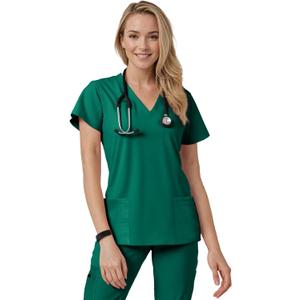 Scrub Tops for Women - V-Neck Top Scrubs with 4 Pockets, Soft Fabric Womens Medical Scrub Top, Easy Care (Green, S)
