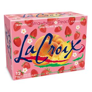 La Croix Sparkling Water, Strawberry Peach, 12 Fl Oz (pack of 12) (EXP 03/27/27)
