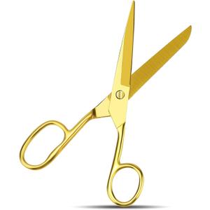 Gold Scissors for Office Multipurpose Stylish: 7 inch - Comfort Grip - Stainless Steel - Scissors with Home - School - for Cutting Paper - Open Envelopes - Cut Tape (Gold Scissors for Office)