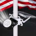 PPQ Solar Flag Pole Light, New 7 LED Bright Solar Powered Spotlight 18H/7W Outdoor Waterproof, Fits 1.6"-3.2" Flagpoles & Inground & Wall, Dusk to Dawn Auto On/Off(6000K White)
