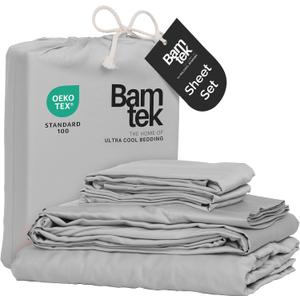 Viscose Bamboo Bed Sheets Full Sizes 4PC Set - Cooling Bedding for Hot Sleepers with Moisture Wicking Technology - Silky Soft 16 Inch Deep Pocket - Gray Mist 54"x75"