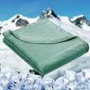 HOMFINE Cooling Blankets for Hot Sleepers - Summer Blanket Thin Lightweight Breathable Soft Double Side Enhanced Cooling for Bed Couch Sofa, Keep Cool for Night Sweats (Green, 60 x 80 inches)