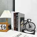 Metal Bicycle Bookend, Bike Bookends, Bicycle Bookends Pair in Metal, Bike Book Ends for Shelves, Heavy Book Supports, Book Organizer, Black Book Holders for Home Office