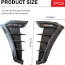 2PCS Car Fender Side Vents, TPU Scratch-Resistant Impact-Resistant Shark Gill Air Flow Grille, Self-Adhesive Sporty Vehicle Exterior Trim Modification Kit Universal for Most Cars (Carbon)