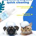 2 x Waterless Cat Shampoo, Cat Waterless Shampoo with Brush, Licking Safe Dry Shampoo for Quick Clean Between Baths