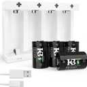 2 x KBT 4 Pack LiFePO4 Phosphate Lithium CR123A with Charger, 3V 500mAh Rechargeable Battery for Flashlight, Headlights,Digital Cameras