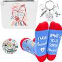 4pcs Gifts Set For Women,Lady Birthday Present With Funny Novelty Socks For Dentist, Catholic,Veterinarian,Baker
