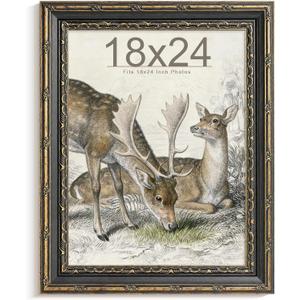 Picrit 18x24 Antique Brown Gold Poster Frame, Tempered Glass, 1 Pack