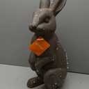 Glitzhome Rabbit Garden Statue Outdoor Standing Bunny Sculpture Lawn Decor, 22.75 Inch, Bronze