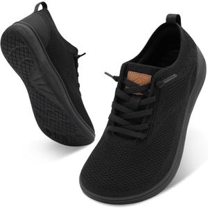 Relxfeet Men's Wide Width Slip-On Walking Shoes Minimalist Comfort Sneakers for Work, Dress Casual or Everyday Wear (Black, 45)