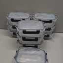 Skroam 10 Pack Glass Meal Prep Containers, 22 OZ Glass Airtight Food Storage Containers with Lids, Pantry Kitchen Storage Containers for Lunch, Food Storage, Meal Prep, Lunch Bento Boxes (Grey)