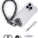 Projectcb Hand Wrist Phone Strap,Phone Lanyard Patch ×2,Cell Phone Case Holder,Wristlet Strap for Key,AirPods,Camera (Blackshadow, 12inch)