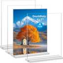 Acrylic Picture Frame 5x7 inches, 4 Pack Clear Plastic Picture Frames Holder Standing,Double Sided Picture Desktop Display for Photo Home Office -Vertical