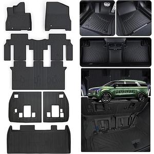 Floor Mats for 2025 KIA Carnival Hybrid Version 8 Seats (Non Pure Fuel), TPE All Weather Protection Car Floor Liners with Trunk Mat Covering The Backrest