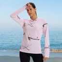 LOOGU Women's UPF 50+ Sun Protection Hoodies Shirts Slim Fit Long Sleeve Lightweight Quick Dry Fishing Hking Outdoor (Pink, XXL)