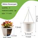 3 x RooTrimmer Hanging Planters 11 Inch, 3 Pcs Flower Pots with Drainage Hole, Self Watering Hanging Basket for Indoor Outdoor Plants, Decor, White