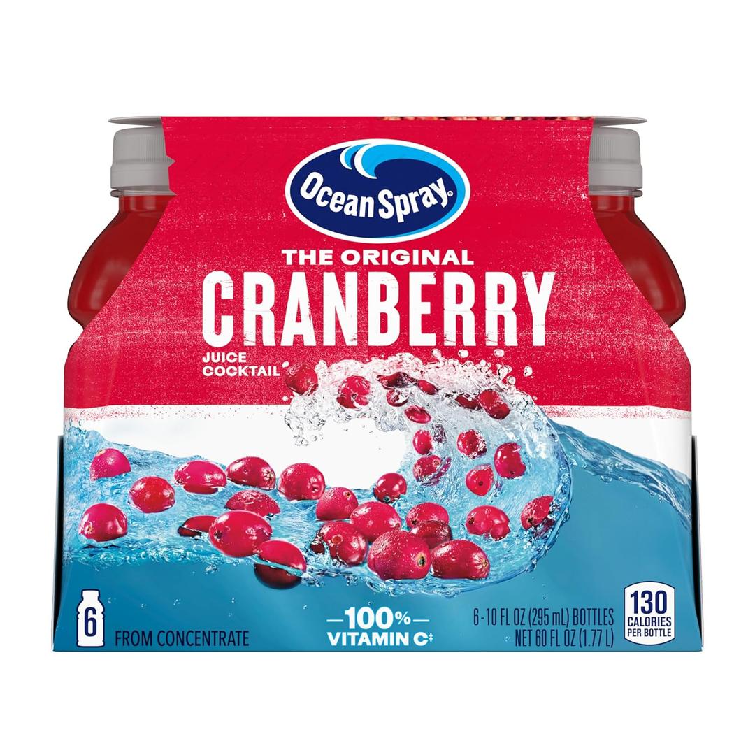 Ocean Spray Cranberry Cocktail Juice Drink, (Pack of 6) 10 Ounce, 60 Fl Oz (EXP 12/20/26)