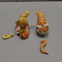 Hodao Thanksgiving Decorations for Table, Resin Fall Thanksgiving Gnome Figurines with Turkey, Pumpkin & Heart, Festive Gift for Autumn Home Decor - 2 Pcs