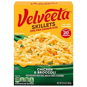 Velveeta Skillets Cheesy Chicken & Broccoli Dinner Kits (13.6 oz Boxes, Pack of 1) BB 9/24/25