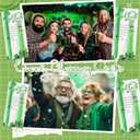 Chiisong 50 Sets St. Patrick's Day Gifts Irish Keychains Good Luck Ballpoint Pens Four-leaf Clover Keychains with Blessing Cards Suitable for Family Gatherings and St. Patrick's Day Party Gifts