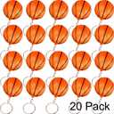 Blulu 20 Pack Orange Basketball Keychains for Party Favors, School Carnival Reward, Party Bag Gift Fillers (Basketball Keychains, 20 Pack)