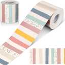 Zonon Classroom Bulletin Board Border 65 Feet Polk Dot Stripes Straight Rolled Trim Classroom Borders for Bulletin Board Decorations School Home(Boho)