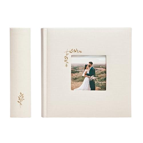 Elegant Linen Photo Album - 200 Acid-Free Pockets for 4x6 Pics - Perfect for Weddings & Gifts