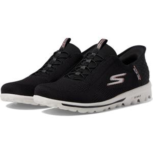 Skechers Women's Go Walk Travel Milan Hands Free Slip-ins Sneaker (9.5, Black/Pink)
